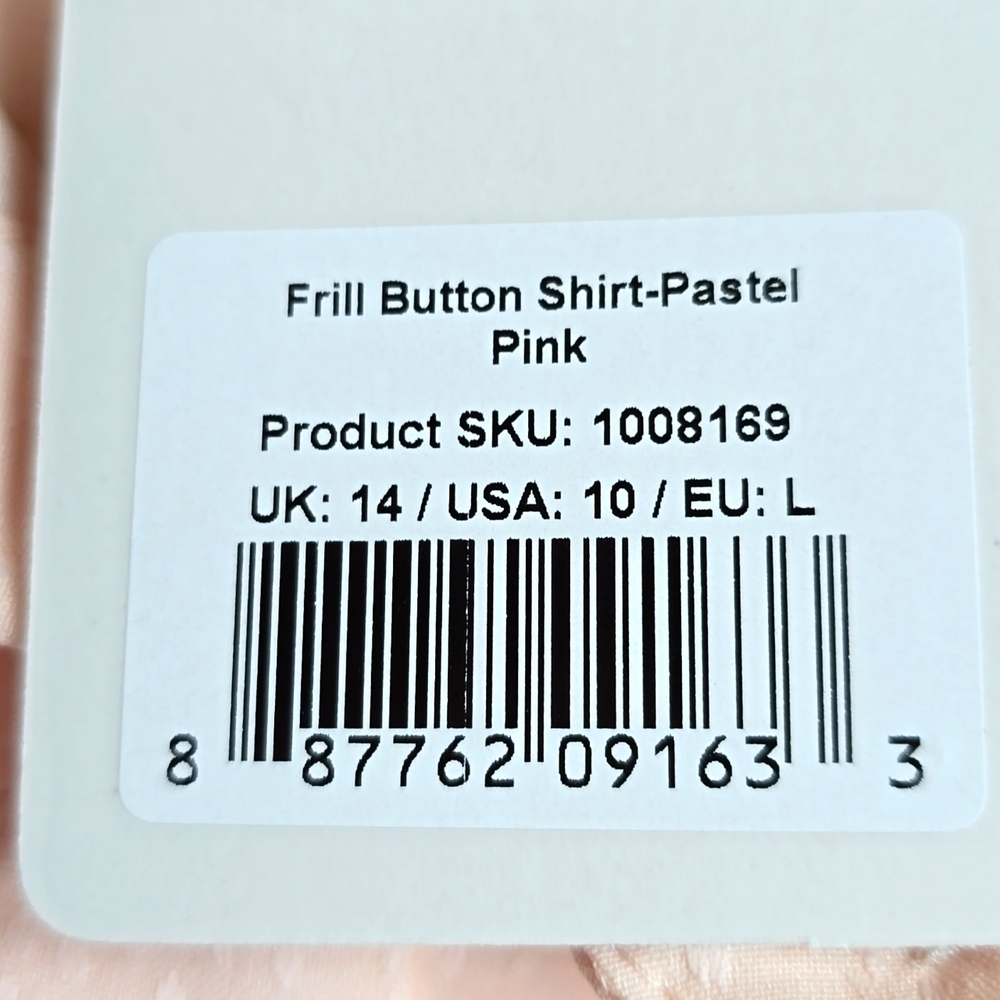 NWT Saint + Sofia London designed Taylor Frill blouse in pastel pink size 10 - Picture 13 of 16